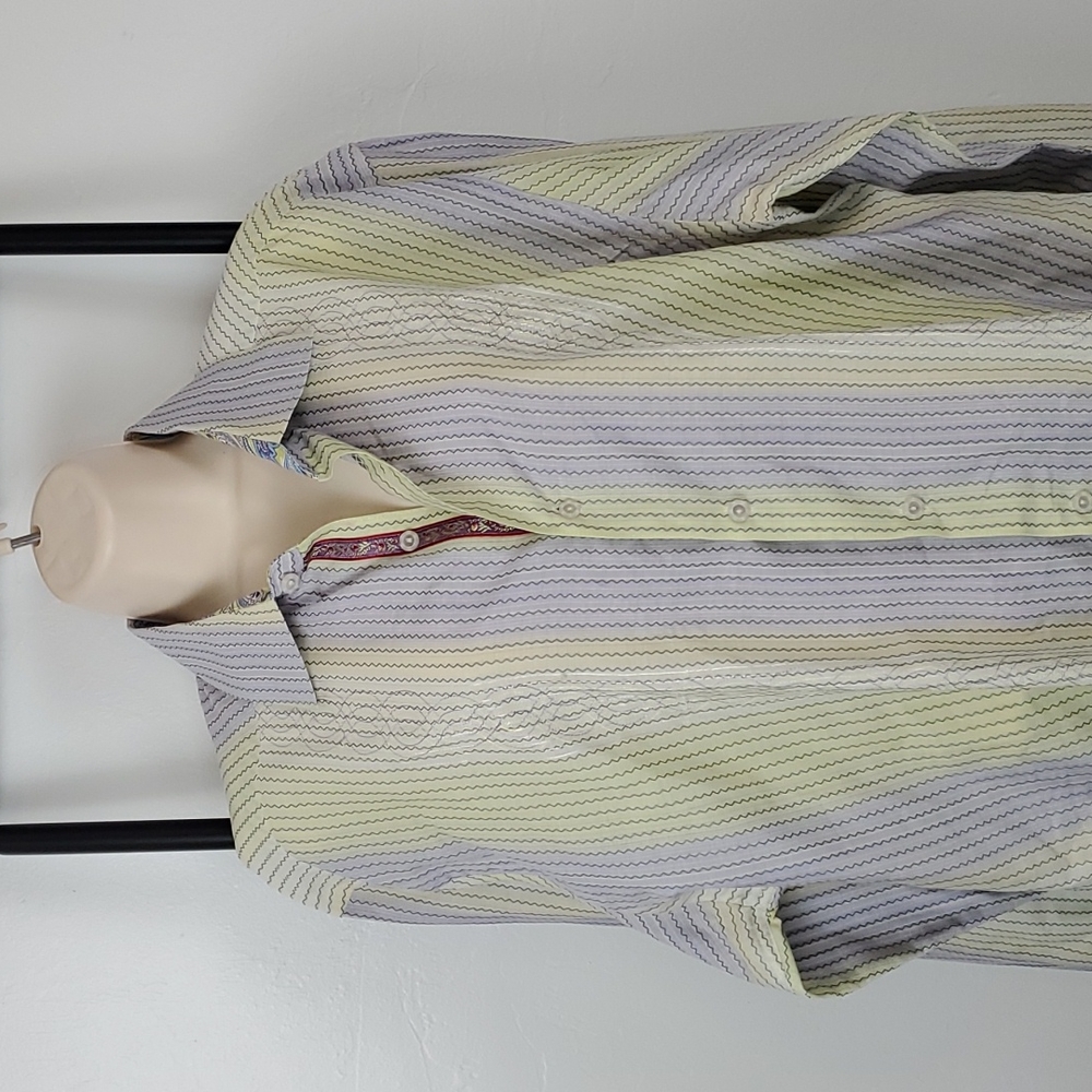 Robert Graham cotton dress shirt buttons up men size XL
